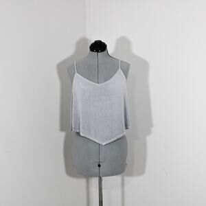 American Eagle Outfitters Light Gray Handkerchief Crop Top Size Large